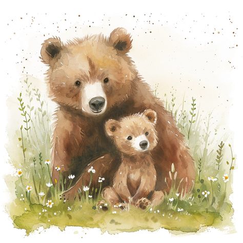 Trending visual showcase mentored by ThetaCursed, License: CC BY-NC 4.0 Watercolour Woodland Animals, Bear Paintings Easy, Animal Watercolour, Bear Painting, Bear Watercolor, Bear Paintings, Storybook Art, Childrens Books Illustrations, Cute Kawaii Drawings