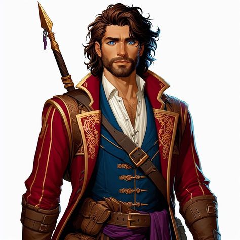 Swashbuckler Character Art, Sailor Art, Medieval Men, Pirate Art, Arab Men, Dark Sky, Fantasy Male, Magic School, Fantasy Rpg