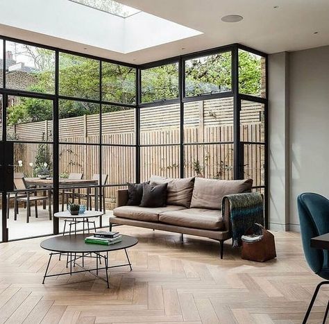 LetsPlayHouse on Instagram: “fineinteriors -  House in #London by @jo_cowen_architects_ | 📷 @dnbutlr #bookofhomes #fineinteriors #finedecoration #interiors…” Crittal Doors, Crittal Windows, Architecture Decoration, Vertical Garden Wall, Fun Furniture, House Extension Design, Loft Design, Kitchen Extension, Wooden Floor