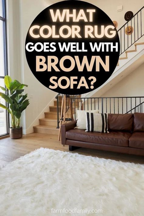 Brown is easy to work with as long as you know the exact vibe that you are going for. To have a head start on what color rug goes well with a brown couch, here are some ideas to choose from. Brown Leather Couch Rug Ideas, Brown Couch Rug Ideas, Dark Brown Hardwood Floors, Chocolate Brown Couch, Dark Leather Couches, Dark Couch, Brown Couch Decor, Brown Leather Sofa Living Room, Dark Brown Leather Sofa