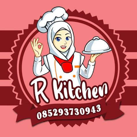 Logo makanan catering, logo merah kalem, stiker label makanan, desain logo, inspirasi logo simpel elegan Logo Dapur Design, Logo Design Makanan, Makanan Aesthetic, Catering Logo, Chef Logo, Bakery Logo, Food Poster Design, Logo Restaurant, Food Poster