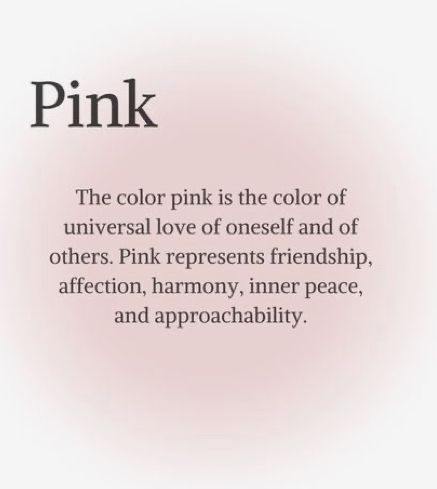 #pink #prettyinpink #meaning Who’s Your Pink Person, Pink Colour Meaning, Pink Supremacy, Pink Colour Quotes, Pink As A Person, Pink Color Meaning, Pink Description, Life In Pink, Pink Person Meaning