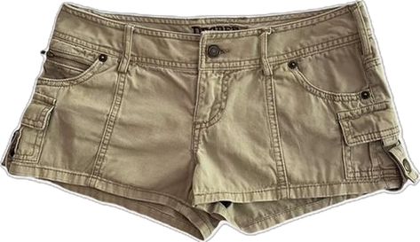 Mini Cargo Shorts, Cargo Mini Shorts, Low Rise Cargo Shorts, Cargo Shorts Outfit, Brown Shorts, Y2k Skater, Early 2000s, Pocket Detail, Short Outfits