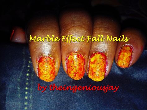 This tutorial is super easy marble effect fall nail art for beginners without using water and using plastic instead.... for tutorial please visit my channel - youtube.com/theingeniousjay Nail Art Diy Easy, Nail Art For Beginners, Fall Nail Art, Toe Nail Art, Marble Effect, Easy Nail Art, Nail Art Diy, Diy Nails, Toe Nails