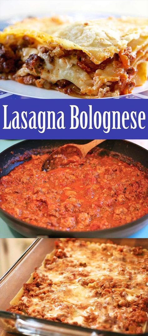 Lasagna Bolognese Lasagna Bolognese, Bolognese Sauce Recipe, Traditional Lasagna, Lasagna Noodles, Classic Lasagna, Bolognese Recipe, Homemade Lasagna, Bolognese Sauce, Perfect Pasta