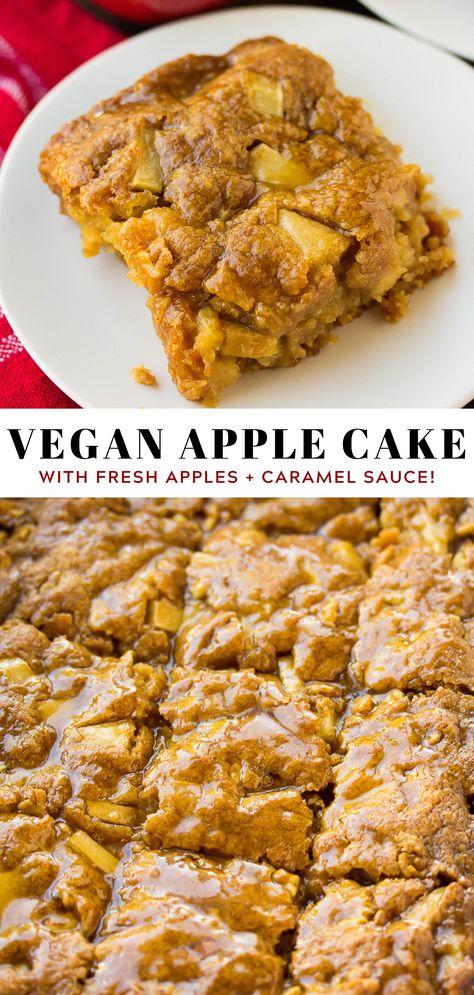 Vegan Apple Cake, Vegan Apple Pie, Caramel Drizzle, Vegan Apple, Bowl Cake, Desserts Vegan, Cake Vegan, Healthy Apple, Fall Dessert Recipes