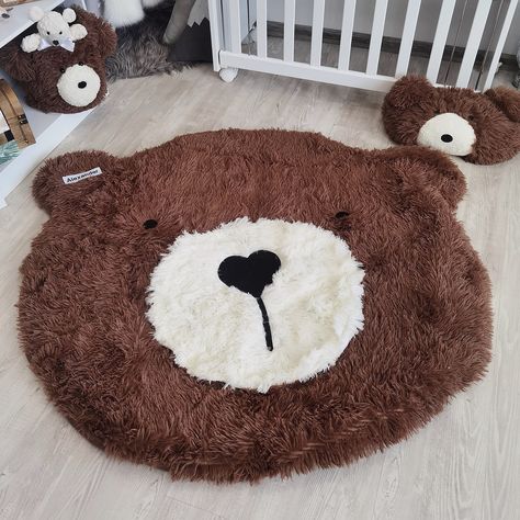 🐕 Big deals! Personalized Fluffy Bear Nursery Rug - Woodland Theme, Cute Rug for Baby Room Decor, Ideal Baby Boy Gift only at €90.00 Hurry. #WoodlandTheme #NurseryDecor #BabyGift #BearNurseryRug #BearRug #BabyBoy #AdventureNursery #NurseryRug #CuteRug #BabyRoomDecor Baby Bear Nursery, Animal Wall Mount, Thoughtful Baby Gifts, Cute Rug, Woodland Theme Baby, Woodland Retreat, Fluffy Bear, Bear Rug, Bear Nursery