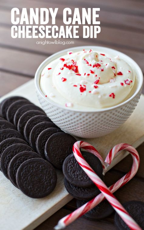 Candy Cane Cheesecake Dip Christmas Party Dips, Candy Cane Cheesecake, Candy Cane Dessert, Candy Cane Recipe, Christmas Dip, Cheesecake Dip, Holiday Appetizer, Sweet Dips, Party Dips