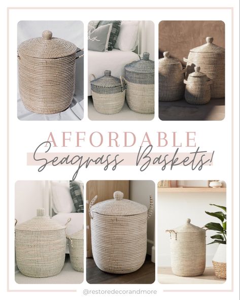 Large Toy Storage Baskets, Serena And Lily Baskets, Round Wicker Laundry Basket, Large Storage Baskets With Lids, Diy Basket With Lid, Serena And Lily Home, Target Baskets, Rattan Basket Decor, La Jolla Basket