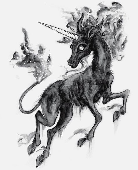 American Traditional Tattoo Ideas, Traditional Tattoo Ideas, Unicorn Tattoos, Creepy Drawings, Deep Art, Desenho Tattoo, Dark Art Drawings, Dark Tattoo, Fantasy Creatures Art