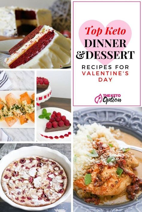 Top Keto Dinner and Dessert Recipes For Valentine's Day | On Valentine’s Day, treat yourself and your sweetheart to a beautiful and low carb evening with one of these simple keto dinner and dessert recipes | Keto Valentine's Day Recipes | Low Carb Valentine's Day | Visit trinakrug.com/keto-recipes Keto Valentines, Valentines Recipes Desserts, Low Carb Holiday, Diet Cookies, Recipes Low Carb, Simple Keto, Low Carb Cheesecake, Keto Friendly Desserts, Low Carb Breakfast Recipes