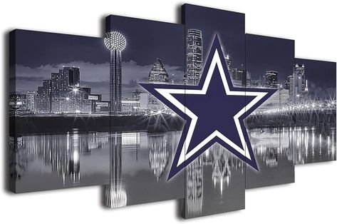 Amazon.com: Dallas City Cowboys American Football Poster Sports Pattern Canvas Wall Art Print Pattern Artwork Home Decor Large Frame Painting Ready to Hang 5Pcs (Framed,30x40x2pcs+30x60x2pcs+30x80cmx1pcs): Posters & Prints Dallas Cowboys Bedroom, Dallas Cowboys Room, Dallas Cowboys Theme, American Football Poster, Dallas Cowboys Decor, Cowboy Wall Art, Cowboys Dallas, Sports Pattern, Dallas City