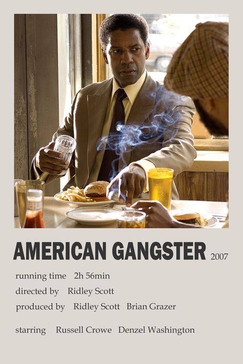 "American Gangster" minimalistic polaroid movie poster Black Gangster Aesthetic, American Gangster Movie, Mob Movies, Polaroid Movie Poster, American Gangster, A Bronx Tale, Indie Movie Posters, Gangster Films, Movies To Watch Teenagers