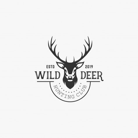 Deer logo design Premium Vector | Free Vector #Freepik #vector #freelogo #freevintage #freedesign #freenature Deer Design Logo, Deer Logo Design, Deer Logo, Hunting Club, Logo Generator, Logo Animal, Mountain Drawing, Logo Shapes, Deer Design