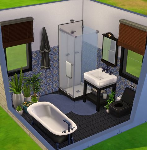 Sims Small Bathroom, Sims 4 Small Bathroom Ideas, Sims 4 Basegame Rooms, Sims Bathroom Ideas, Sims 4 Living Room Ideas Base Game, Sims Kitchen Ideas, Basegame House Sims 4, Sims 4 Garden Ideas, Sims 4 Bathroom Ideas