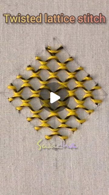 Lattice Embroidery, Couching Embroidery, Embroidered Stitches, Hoop Crafts, Couching Stitch, Stitch Family, Embroidery Hoop Crafts, Sewing Things, Needle Embroidery