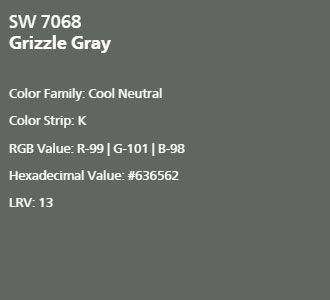 MASTER BATH Grizzle-Gray-SW-7068 Grizzle Gray Sherwin Williams Exterior, Grizzle Gray Sherwin Williams, Sw Grizzle Gray, Sherwin Williams Grizzle Gray, Grizzle Gray, Gray Sherwin Williams, Intellectual Gray, Grey Fireplace, Paint House