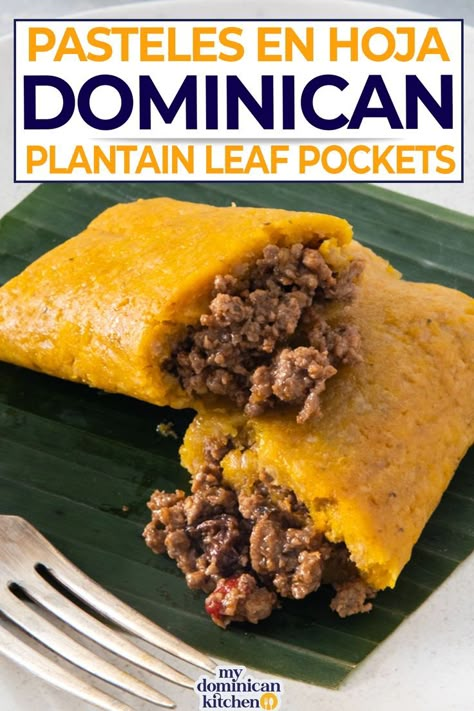 Dominicano Recipes, Pockets Recipe, Plantain Recipes, Plantain Leaves, Boricua Recipes, Dominican Food, Hispanic Food, Island Food, Latin Food