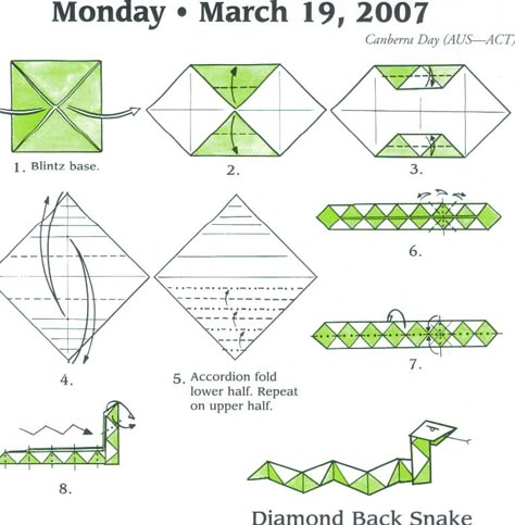 diamond back snake Snake Head Tutorial, Paper Chain Snake Template, Diy Paper Snake, Paper Chain Snake Craft, Origami Snake Easy, Origami Snake, Snake Craft, Snake Crafts, Origami Diagrams