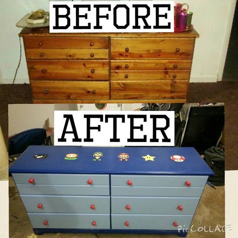 Mario Dresser, Mario Bros Room, Mario Bedroom, Room Diys, Mario Room, Family Project, Boys Bedroom, Boys Bedrooms, Boys Room Decor