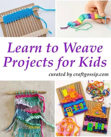 Weaving Projects to Make With Kids – Lesson Plans Kids Weaving Projects, Great Doodle, Knitting Quilt, Crochet Cross Stitch, Weaving Craft, Rag Rug Tutorial, Weaving For Kids, Candles Diy, Rug Tutorial