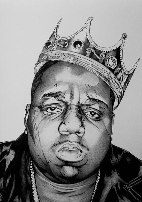 Notorious Big by youbesonicimtails Notorious Big Art, Biggie Smalls Art, Tupac Art, Celebrity Artwork, Hip Hop Artwork, Rapper Art, Biggie Smalls, Celebrity Drawings, Hip Hop Art