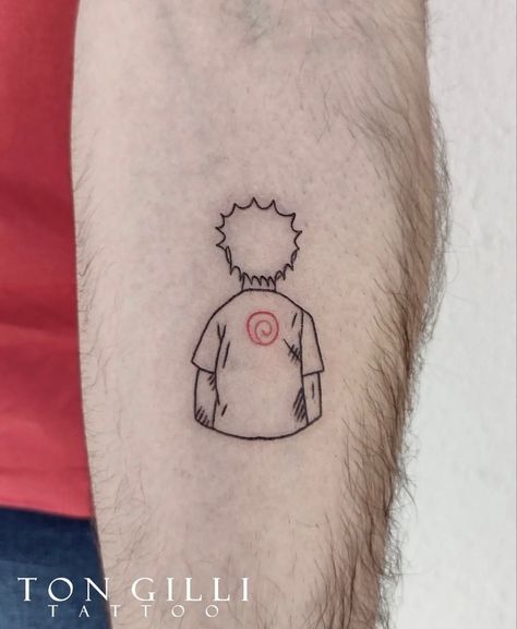 Naruto fine line Fineline Anime Tattoo, Naruto Fine Line Tattoo, Anime Fine Line Tattoo, Naruto Small Tattoos, Minimal Anime Tattoo, Small Naruto Tattoo, Mini Anime Tattoos, Naruto Tattoo Design, Akatsuki Tattoo