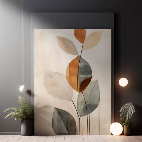 Elevate your space with our Minimalist Plant Wall Art, exuding the serene beauty of autumn. Designed with muted, abstract autumnal hues, this piece captures the essence of fall, making it a perfect seasonal addition or a year-round piece for those who adore subtle, nature-inspired designs. Its minimalist charm blends seamlessly with contemporary decor, offering a breath of fresh air to any room. Experience the calmness of fall every day with this beautiful, abstract art piece. 👉 Cotton and poly Artwork Ideas For Bathrooms, Modern Art Diy, Round Wall Art Decor, Minimalistic Wall Art, Autumn Wall Art, Minimalist Abstract Art, Plant Wall Art, Abstract Painting Techniques, Art Basics