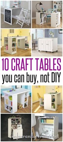 The best craft tables that you don't have to DIY                                                                                                                                                                                 More Crafting Office, Craft Tables With Storage, Craft Tables, Craft Room Ideas, Craft Room Tables, 1000 Lifehacks, Craft Spaces, Office Organisation, Scrapbook Storage