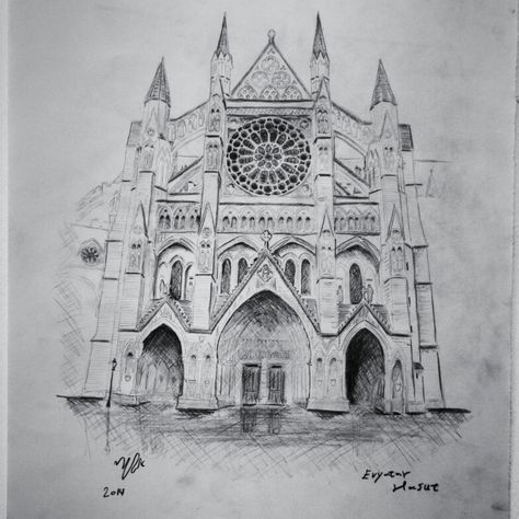 Westminster Abbey Sketch, Westminster Abbey Drawing, Westminster Cathedral, Westminster Abbey London, Summer Craft, Doodle Sketch, Westminster Abbey, Summer Crafts, Westminster