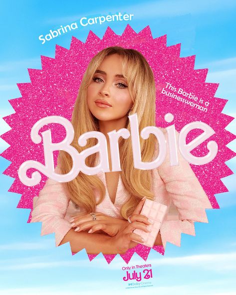 Sabrina Carpenter Movies, Barbie Movie Poster, Barbie Posters, Sabrina Carpenter Album, Sabrina Carpenter Style, Pop Princess, Estilo Taylor Swift, Barbie Party, Barbie Movie