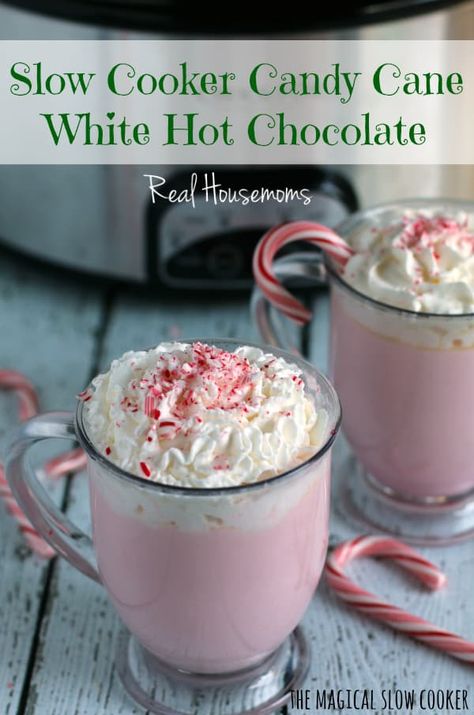 Slow Cooker Drinks, Christmas Drinks Nonalcoholic, Slow Cooker Candy, Slow Cooker Christmas, Christmas Drinks Recipes, The Magical Slow Cooker, White Hot Chocolate, Winter Treats, Christmas Food Desserts