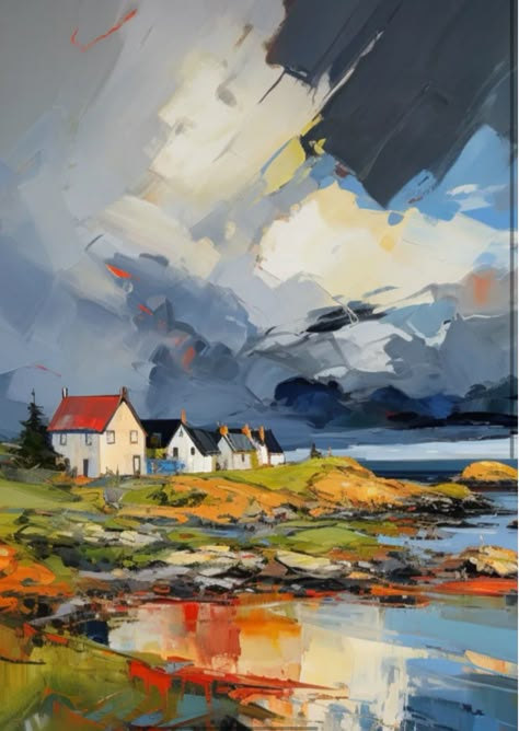 Scottish Paintings Landscapes, Scottish Landscapes, Scottish Landscape Painting, Scottish Painting, Watercolor Nature, Art Palette, Scenic Art, Scottish Landscape, Make Pictures