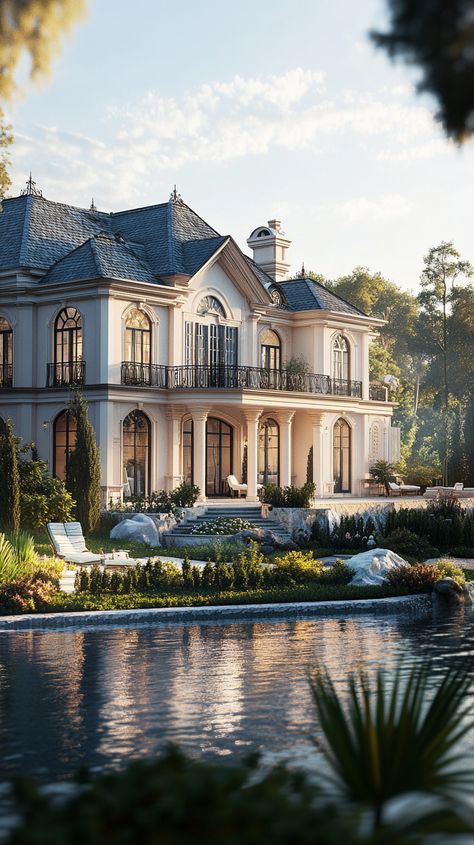 Name: Lakeside Mansion with Sprawling Garden and Stunning Lake View Lakeside Mansion, Dream Decor, Lake View, Exterior Design, Mansion, Interior And Exterior, Lake, Exterior, Hotel