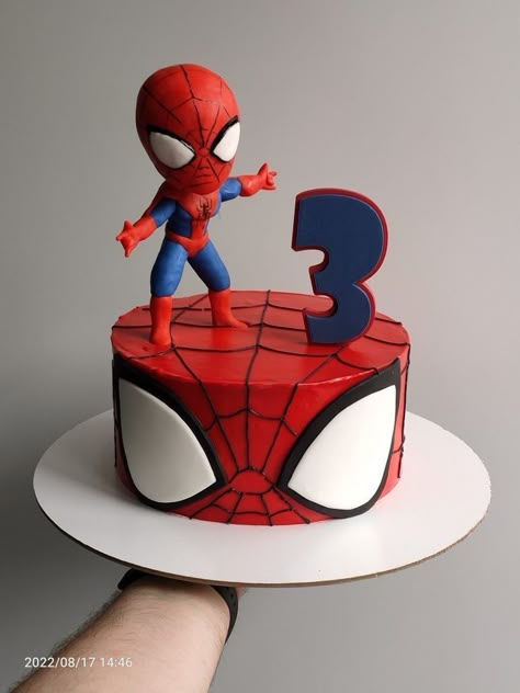 4 Year Spiderman Cake, Spiderman Cake Birthday Boys, Spidy Cake Birthday Boys, Spiderman Cake Birthday For Kids, Spidey Birthday Cake, Spiderman Cake Design, Spiderman Cake Birthday, Spiderman Pasta, Spiderman Birthday Theme