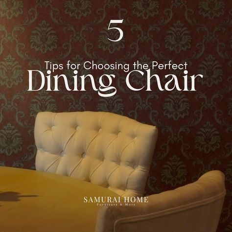 Choosing the perfect dining chair is all about finding the right balance of style, comfort, and functionality! Here are our top 5 tips to help you make the best choice! • • • #samuraihome #samuraiexports #diningchair #vintagechair #diningroom #diningroomdecor #furnitureguide #furniture #homedecor #interior123 #furnituremakeover #dining #diningtable #diningchair #diningtabledecor Vintage Chairs, Dining Table Decor, Dining Room Decor, Furniture Makeover, Dining Chair, Dining Chairs, Home Furniture, Dining Table, Furniture