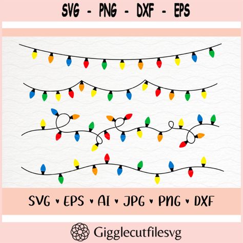 Christmas Lights Svg Bundle Vector Eps Dxf Files For Cricut Silhouette Christmas Lights Check more at https://gigglecutfilesvg.art/product/christmas-lights-svg-bundle-vector-eps-dxf-files-for-cricut-silhouette-christmas-lights-2/ Christmas Lights Svg, Snowman Clipart, Christmas Nativity Set, Christmas Tree Clipart, Watercolor Christmas Tree, Antique Christmas Ornaments, Christmas Light Bulbs, Silhouette Christmas, Holiday Clipart