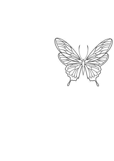 Singular Butterfly Tattoo, Butterfly Tattoo Stencil Simple, Butterfly Tattoo Lower Back, Stencil Simple, Tattoo Lower Back, Mechanic Logo Design, Butterfly Stencils, Tatts Ideas, Mechanic Logo