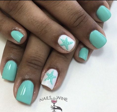 Summer Beach Nails, Nail French, Cruise Nails, Beach Nail Designs, Summer Nails Beach, Cute Summer Nails, Vacation Nails, Nails For Kids, Blue Nail