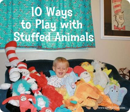 Great activites and ideas for using stuffed animals Books Diy, Games To Play With Kids, Seuss Crafts, Preschool Age, Animal Activities, Pet Day, Toy Bags, Diy Games, Animal Games