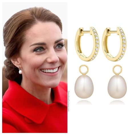 21 Pairs of Kate Middleton's Favorite Pearl Earrings - Dress Like A Duchess Kate Middleton Earrings, Kate Middleton Jewelry, Starburst Earrings, Rings And Necklaces, Big Pearl, Baroque Pearl Earrings, Pearl And Diamond Earrings, Princess Catherine, Roll Neck Sweater