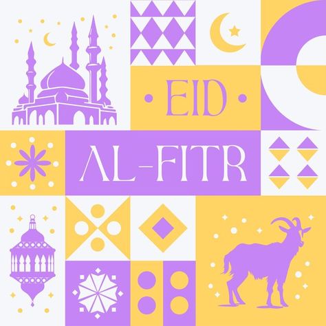 Eid mubarak al fitr seamless pattern in ... | Premium Vector #Freepik #vector