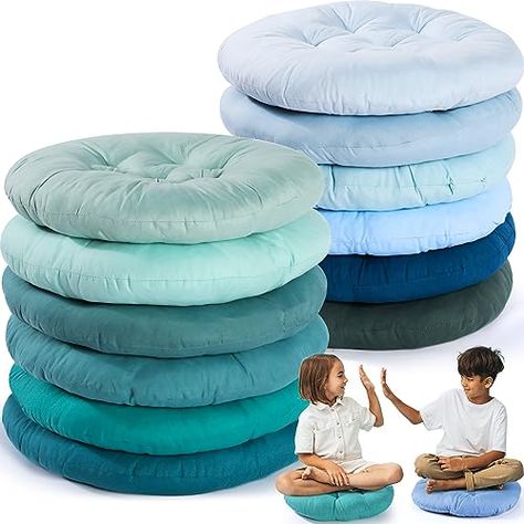 Reading Cushion, Round Seat Cushions, Kids Flooring, Outdoor Living Patio, Floor Seating, Colorful Chairs, Large Pillows, Home School, Chair Pads