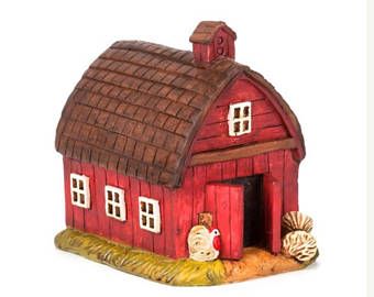 Fairy Garden Farm, Garden Enchanted, Red Barn House, Barn Cake, Dollhouse Supplies, Mini Barn, Garden Miniature, Fairy Furniture, Mini Fairy Garden