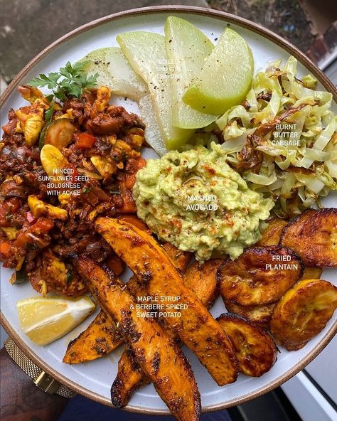 RG (@rgveganfood) • Instagram photos and videos Butter Cabbage, Baked Sweet Potato Wedges, Burnt Butter, Buttered Cabbage, Fried Plantain, Healthy Food Alternatives, Healthy Bowls Recipes, Sweet Potato Wedges, Healthy Bowls