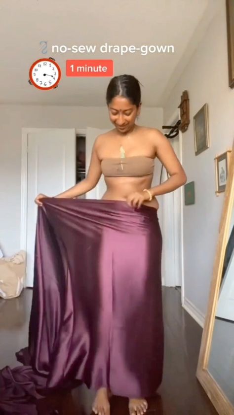 bebeautymood on Instagram: 1 min ⏰😯 love this!! 🎥: @natasha.thasan Backless Drape Dress, Natasha Thasan, Drape Gown, Ethnic Dresses, Costume Inspo, Drape Dress, Woodland Friends, Fashionista Clothes, Ethnic Dress