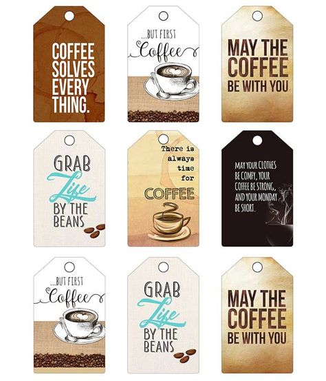 6 Free Coffee Greeting Cards and Printable Tags Coffee Tags Ideas, Coffee Tags Free Printable, Coffee Gift Tags Free Printable, Coffee Bags Ideas, Coffee Gift Card Sayings, Coffee Scrapbook Ideas, Free Coffee Printables, Coffee Free Printable, Coffee Stickers Printable