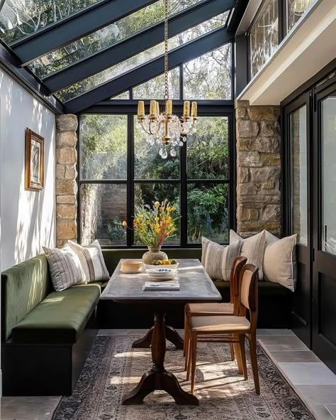 Beautiful banquette/kitchen nook area inspiration - love them all. What’s your favorite? The windows in #7 are just 😍😍😍 1- @vivirdesign an… | Instagram Kitchen Banquette, Piano Room, House Extension Design, Table Bench, Kitchen Nook, Dining Nook, House Extensions, House Goals, House Inspo