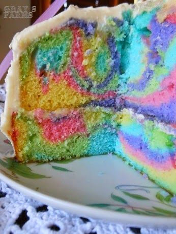 How to make a crazy rainbow cake. So easy! Rainbow Swirl Cake, Decorated Birthday Cakes, Confetti Cake Recipes, Multi Color Cake, Birthday Cakes Diy, Birthday Core, Lazy Recipes, Rainbow Cake Recipe, Surprise Birthday Cake