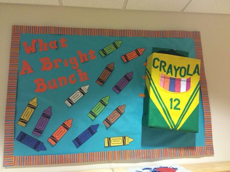 Theme: color Crayon box preschool bulletin board Diy Crayon Box Bulletin Board, Crayon Bulletin Board Preschool, Crayon Bulletin Board Ideas, Crayons Quote, Crayon Bulletin Boards, Preschool Bulletin Board, Crayon Themed Classroom, Preschool Classroom Themes, 2023 Classroom